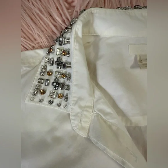 J. Crew Jewelled Collar Boy Blouse - Picture 4 of 12